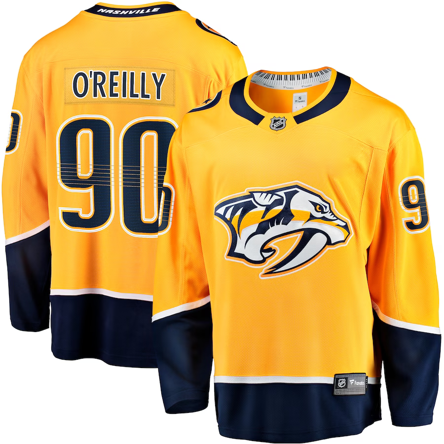 Men's Nashville Predators Ryan O'Reilly #90 Gold Home Premier Breakaway Jersey